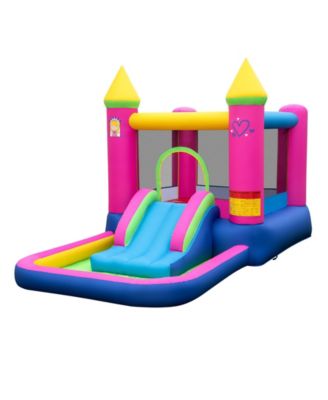 Inflatable Bounce House 4-in-1 Kids Princess-themed Bouncer Blow-up Bouncy Castle