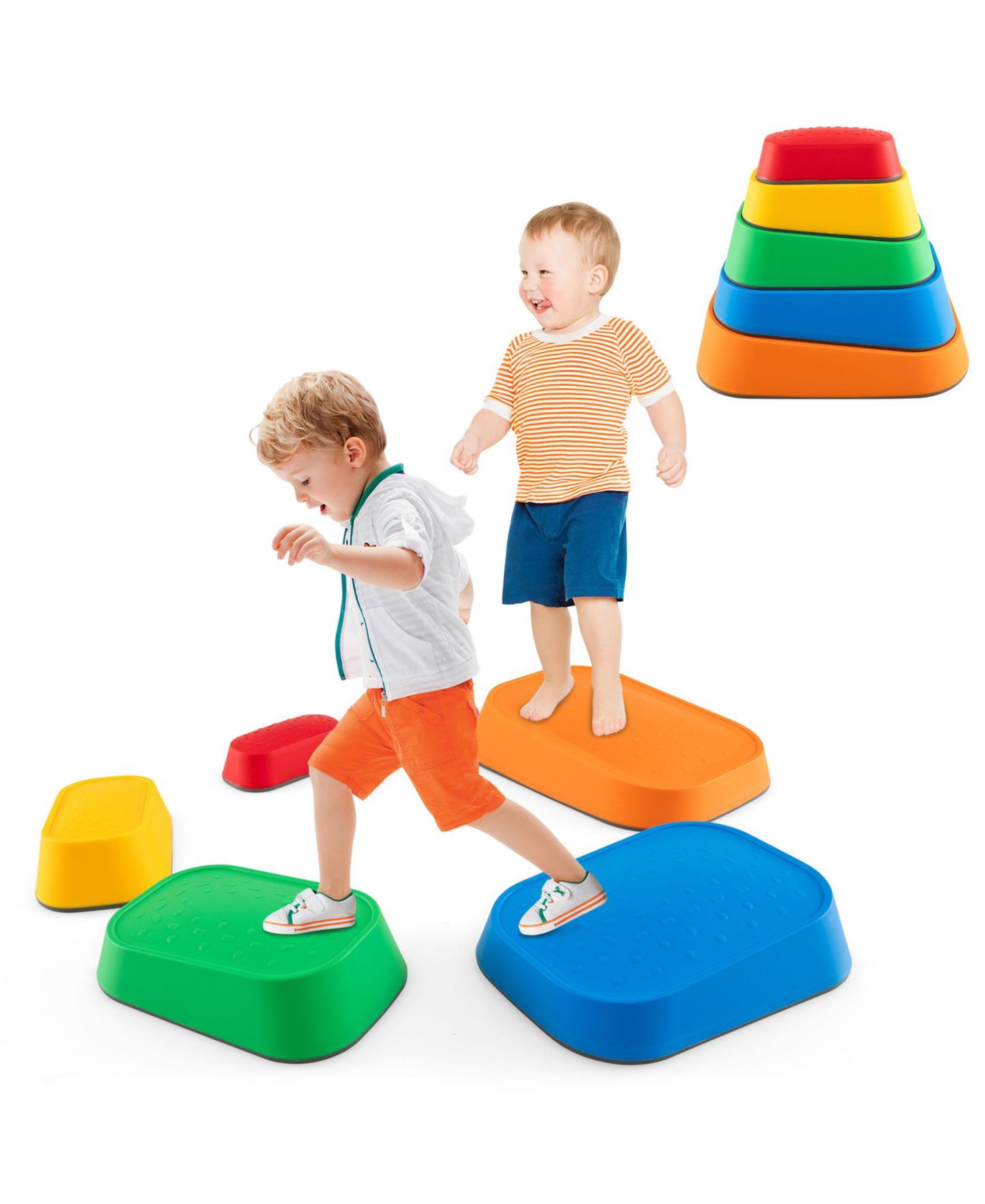 Детские игрушки SUGIFT Stepping Stone Non-Slip 5-Piece Indoor/Outdoor Set, Ages 3+, цвет: Синий — фото 1