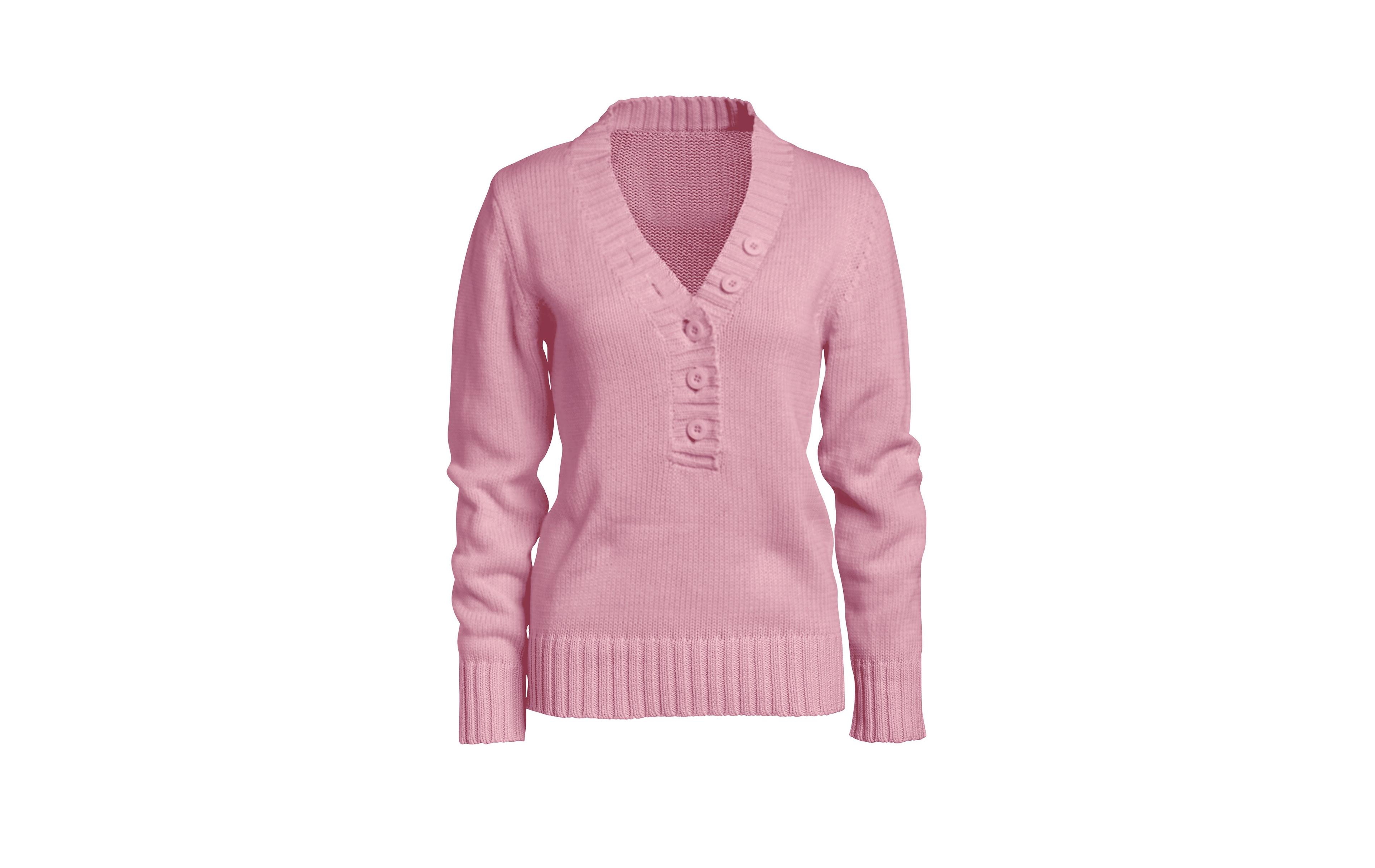 ellos Plus Button Y-Neck Sweater