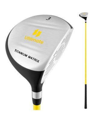 34 Inch 165CC Junior #3 Fairway Wood Golf Club with Fiberglass Shaft for Kids Ages 8-10