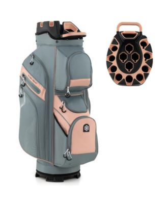 Molded Lock Top Golf Cart Bag with 14-Way Full Length Dividers and 11 Pockets