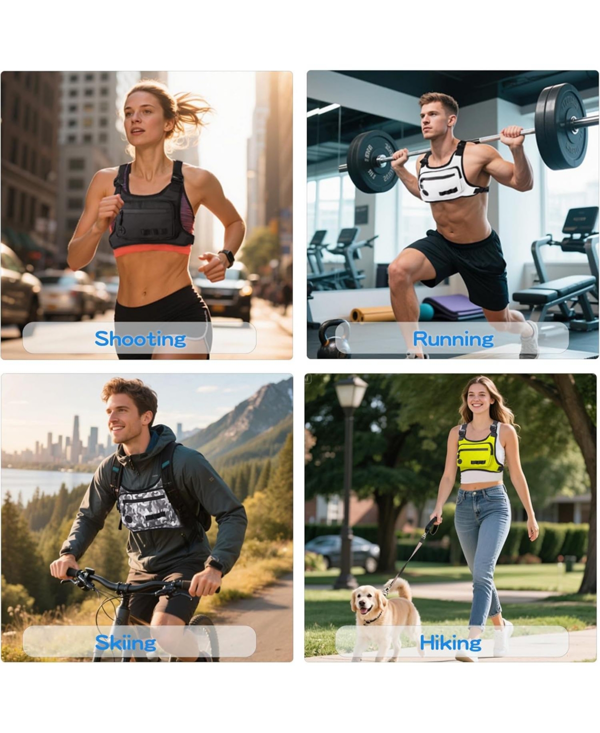 Batfox Running Chest Pack for Men & Women: Lightweight Water-Resistant Front Vest Bag with Built-In Phone Holder for Cycling, Hiking, Jogging, Skiing