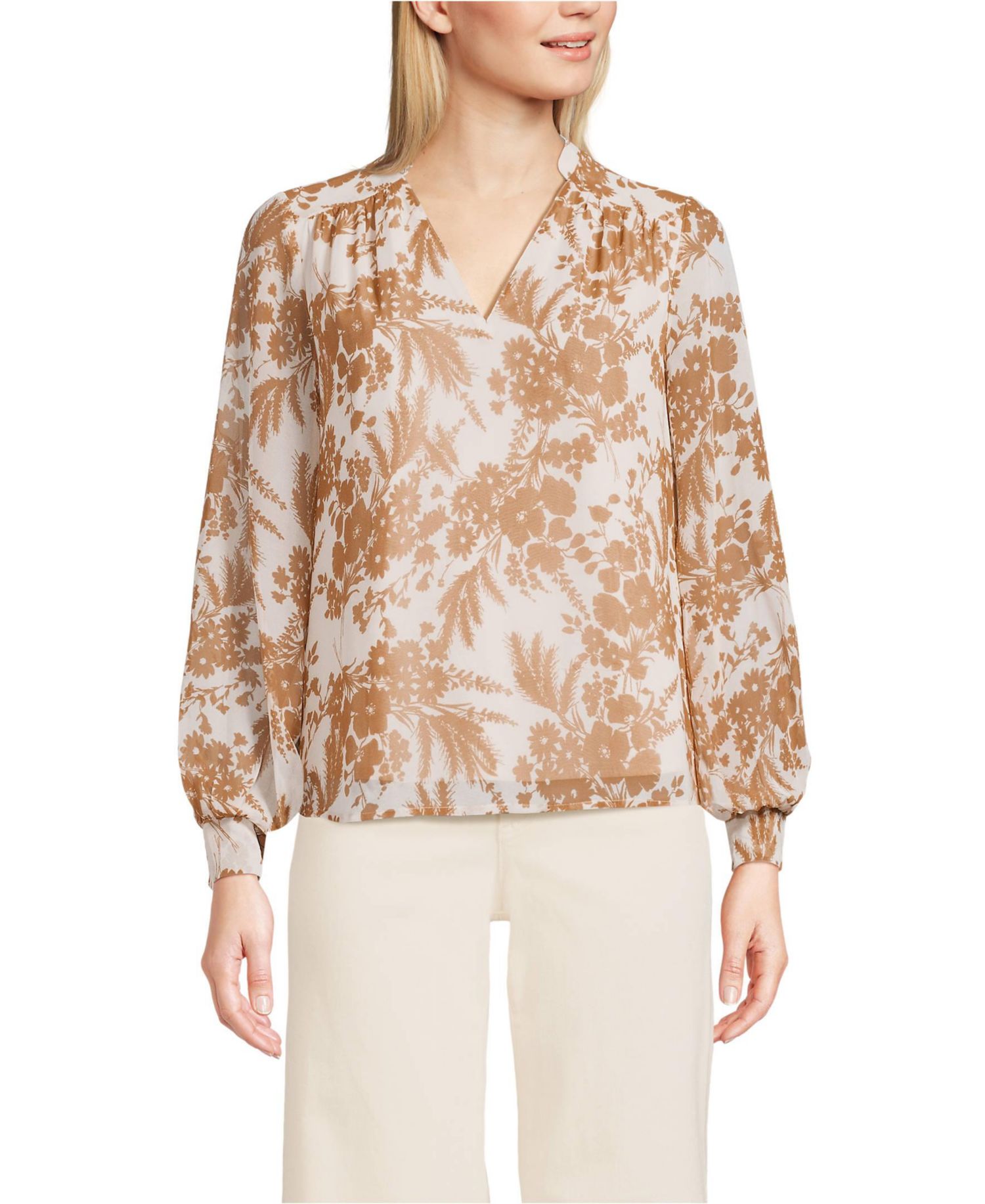 Women's Chiffon Removable Tie Neck Blouse