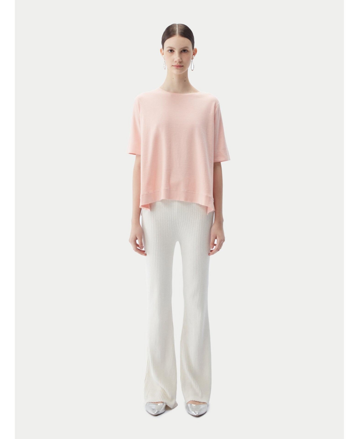 Gobi Cashmere Women's Box-Cut Cotton Silk Blend T-Shirt