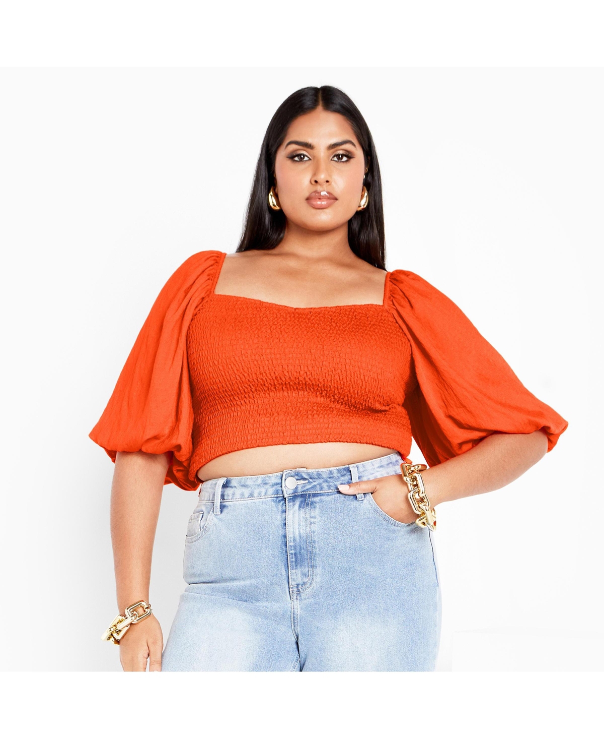 City Chic Women's Poppie Print Top