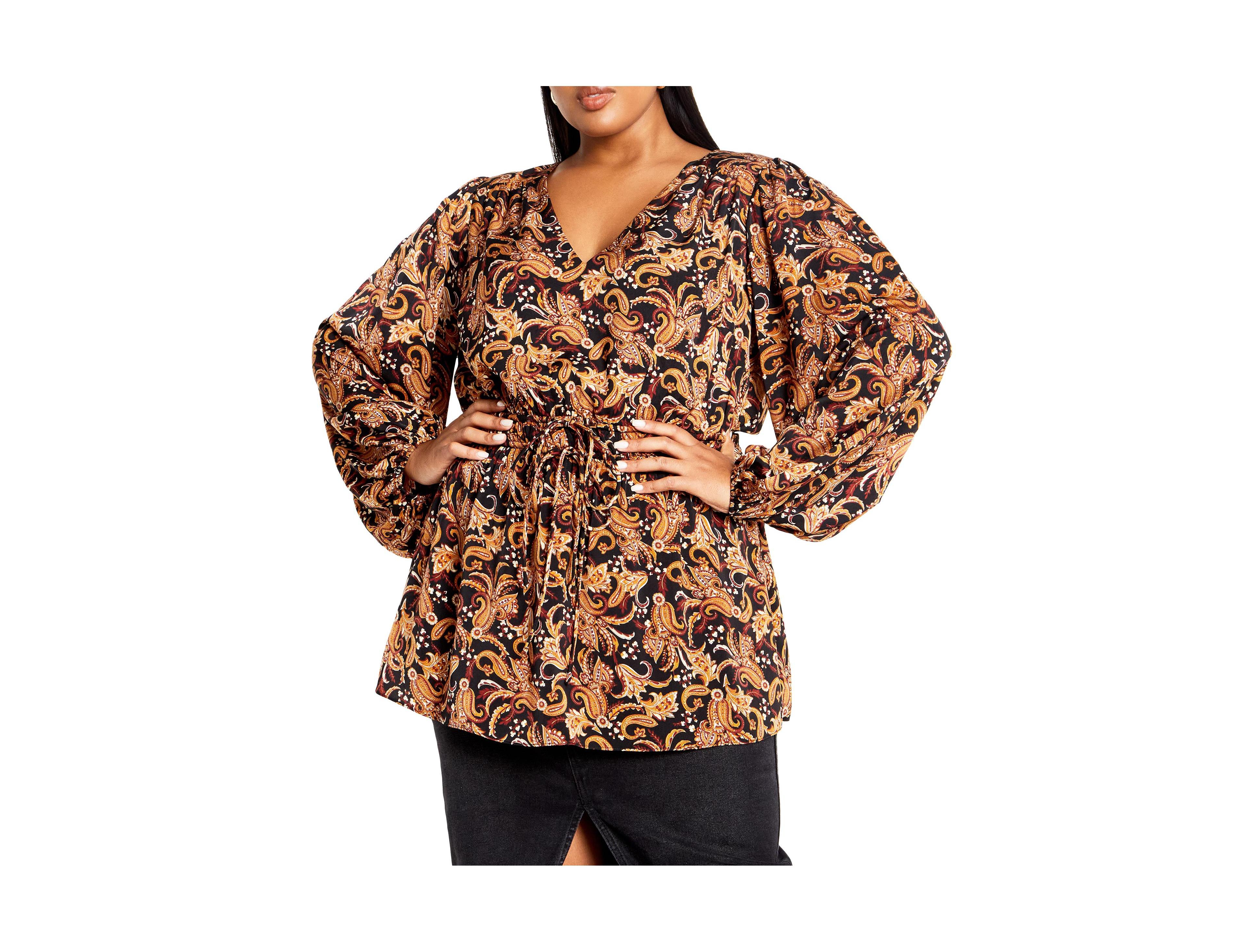 City Chic Plus Size Aubree Print Shirt