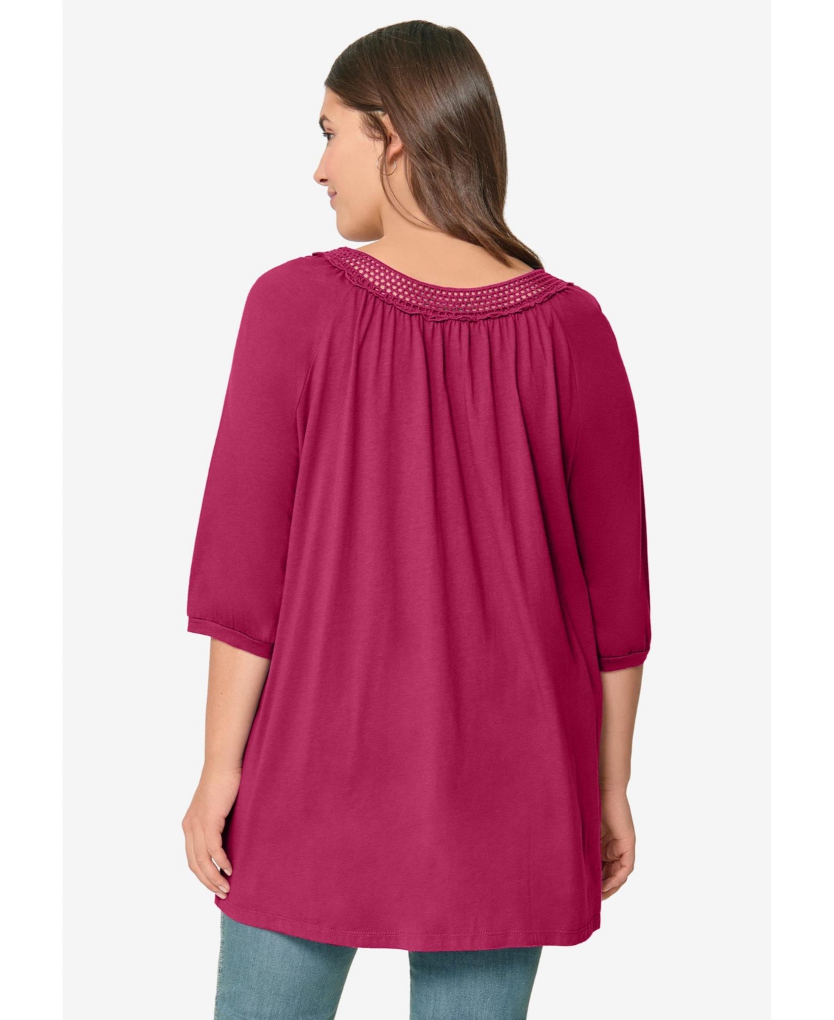 ellos Women's Crochet Trim Tunic