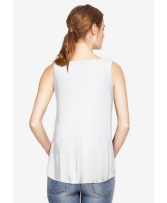 Women's Plus Size V-Neck Pointed Front Tank