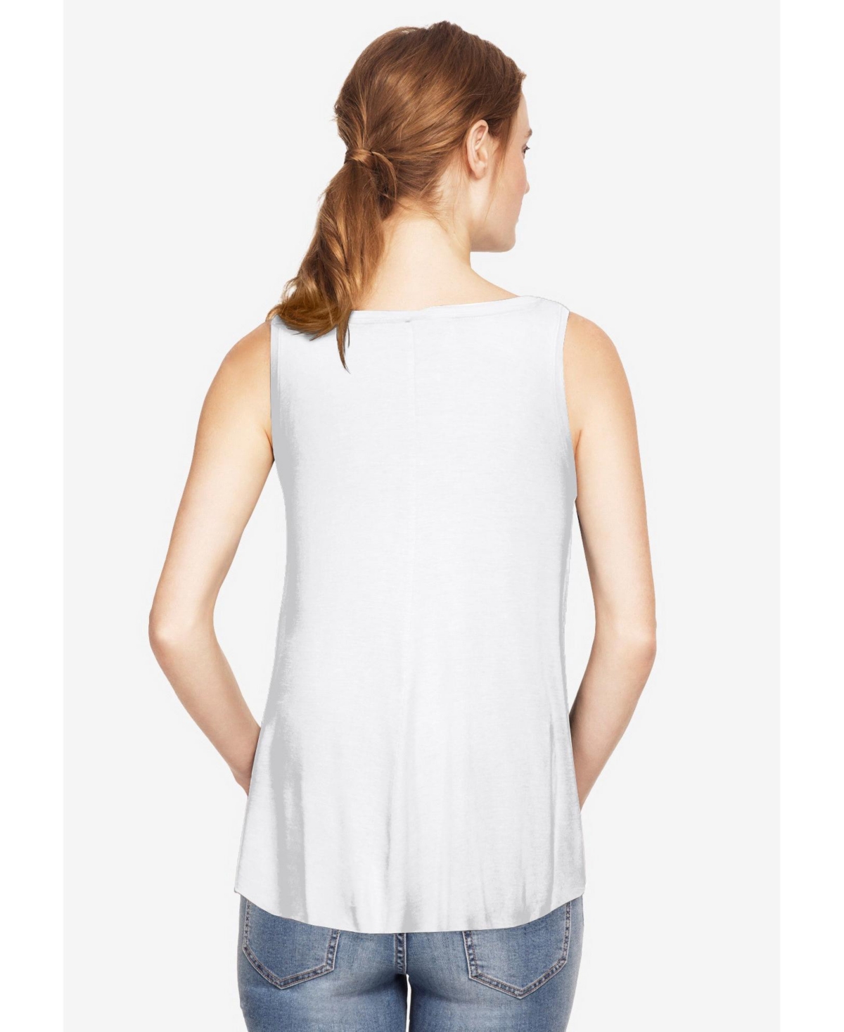 ellos Women's V-Neck Pointed Front Tank