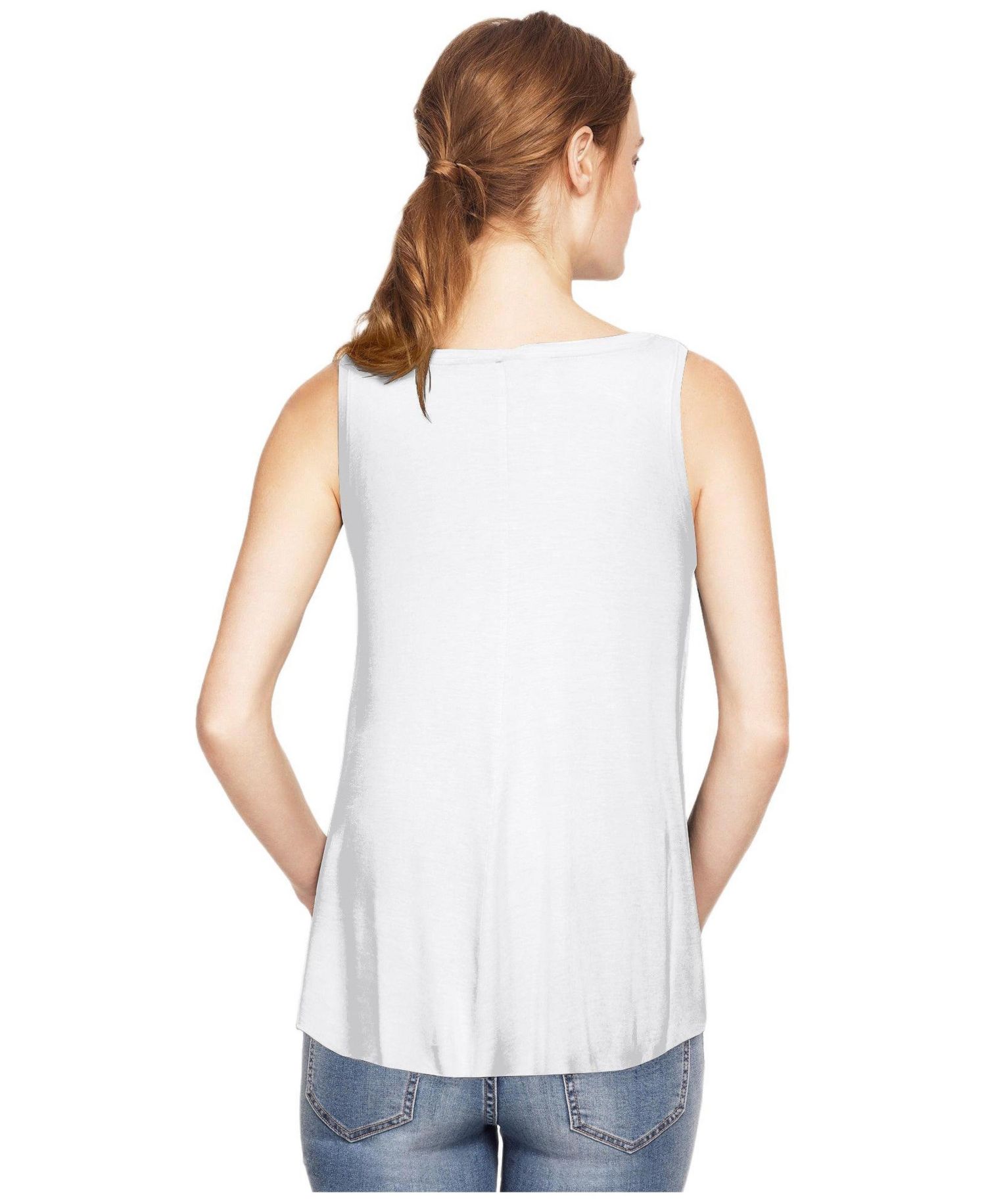 Women's V-Neck Pointed Front A-Line Tank Top