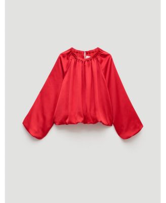 Women's Satin Bubble Hem Top
