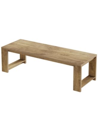 86.61-Inch Dining Table for 6-8, Farmhouse Narrow Kitchen Table with Pedestal Base Only Table)