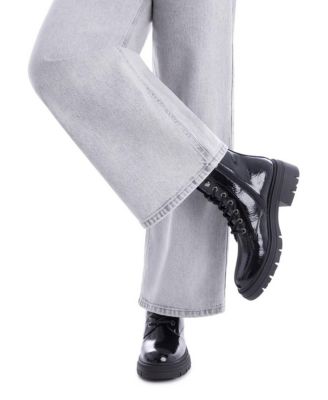 Women's Patent Leather Combat Booties By XTI