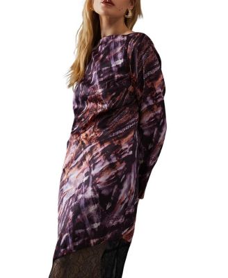 Women's Column Lace Panel Midi Dress