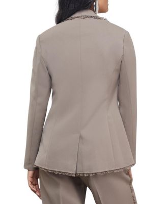 Women's Oversized Lace Frill Trim Blazer