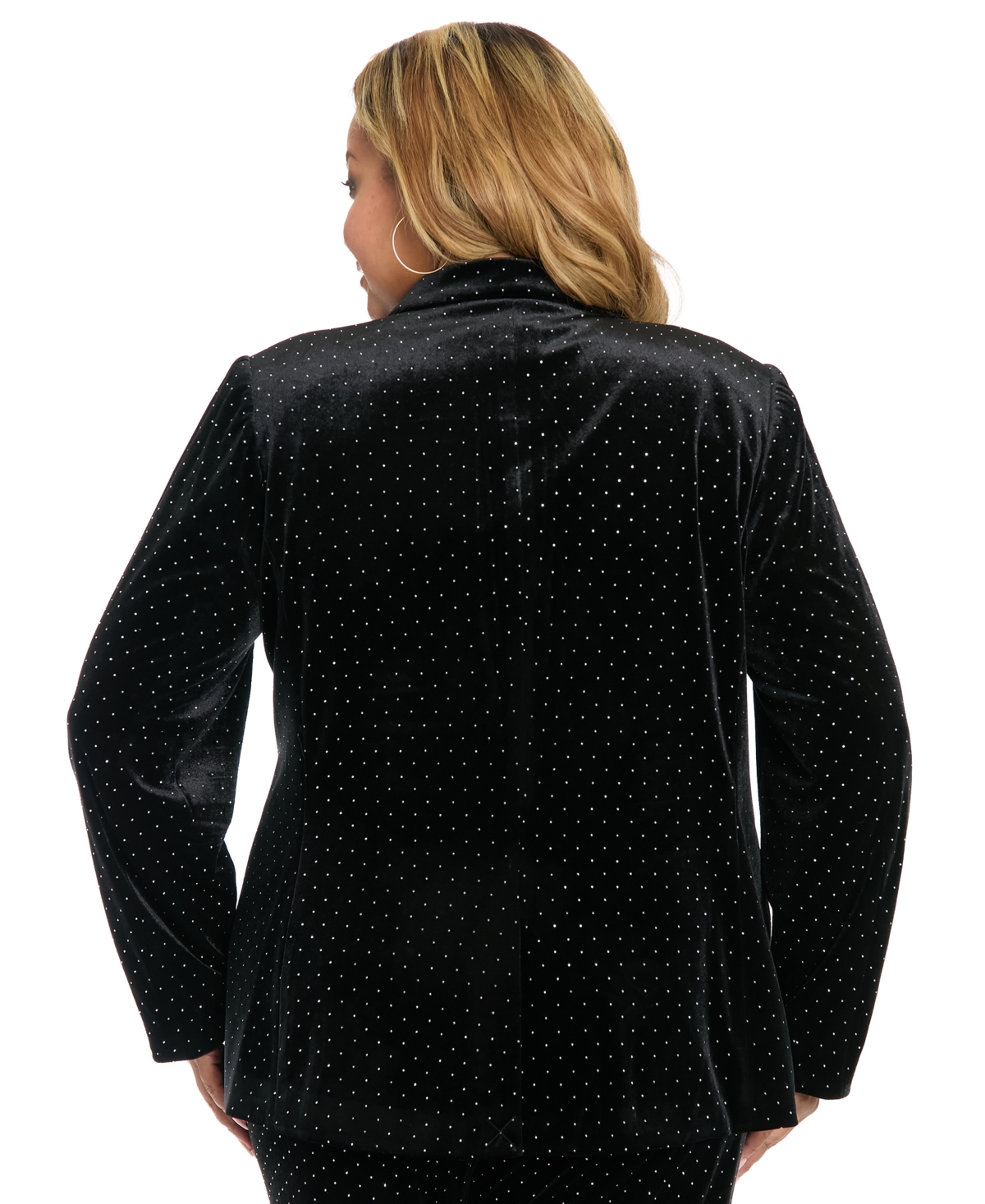 Muse Plus Size Embellished Blazer Jacket In Black