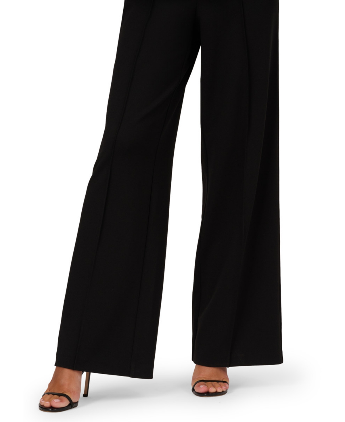 Adrianna Women's Off-the-shoulder Knit Crepe Jumpsuit In Black