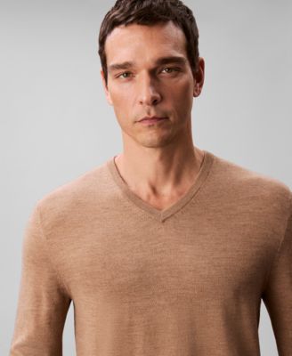 Men's Merino Wool Blend V-Neck Sweater