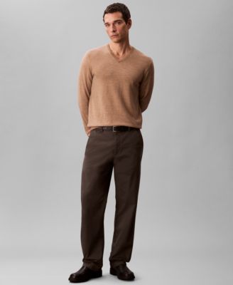 Men's Merino Wool Blend V-Neck Sweater