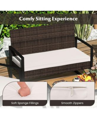 4 Piece Patio Furniture Set Outdoor Rattan Conversation Set