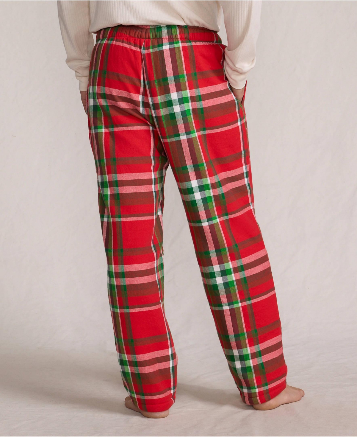 Lands' End Men's High Pile Fleece Lined Flannel Pajama Pants