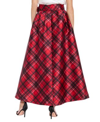 Women's High-Low Plaid Pattern Skirt