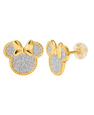 2-Pc. Minnie Glitter Necklace and Earrings Set in 18k Yellow Gold Over Sterling Silver