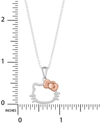 2-Pc. Two-Tone Hello Kitty Necklace and Earrings Set in Sterling Silver