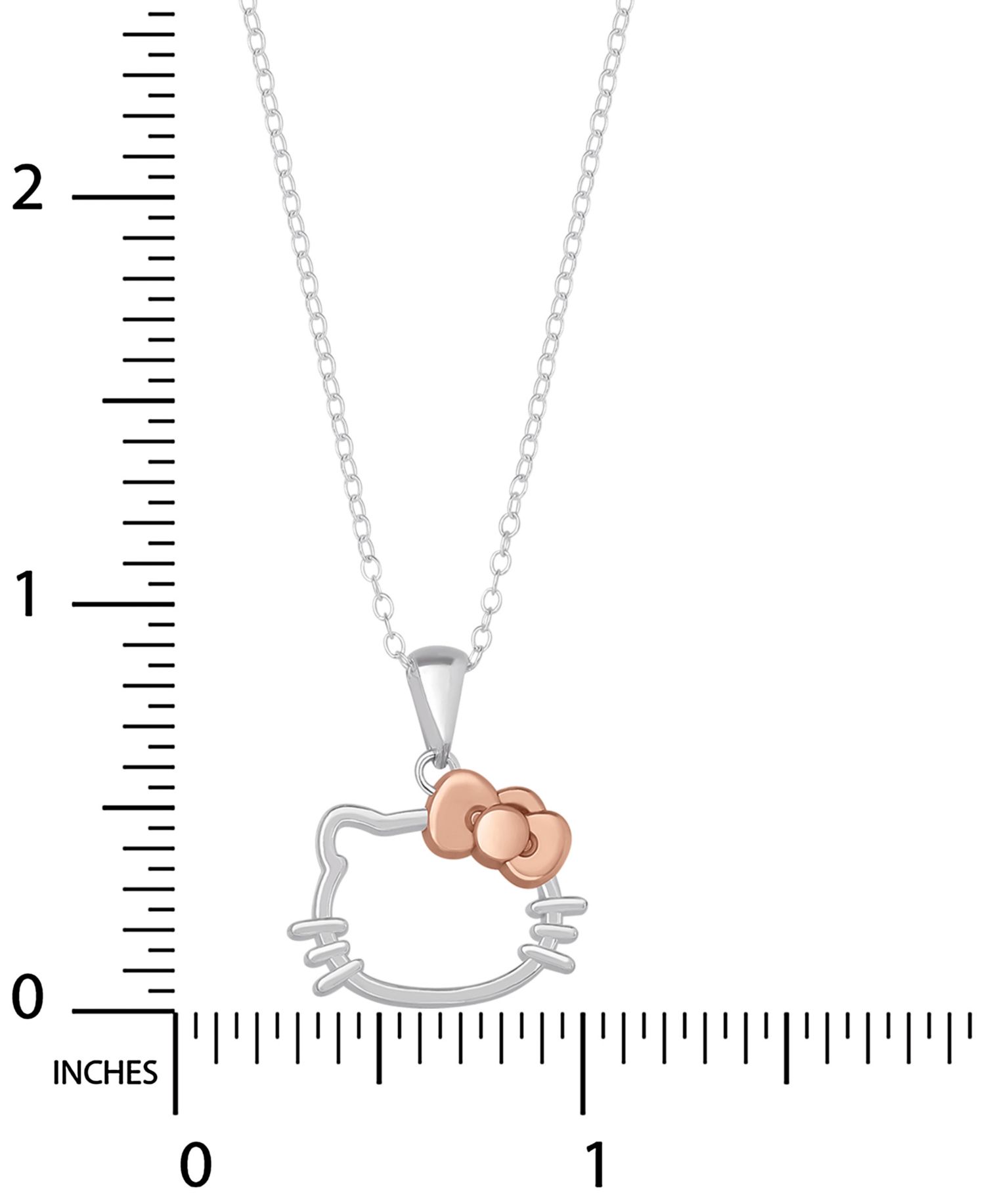 2-Pc. Two-Tone Hello Kitty Necklace and Earrings Set in Sterling Silver