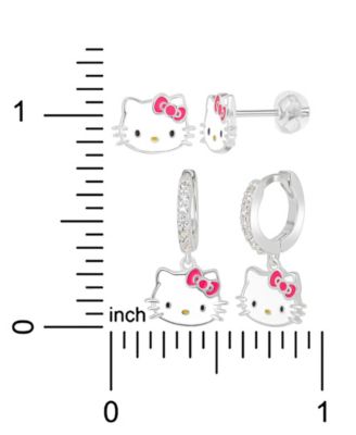 2-Pc. Cubic Zirconia Drop and Stud Earrings Set in Sterling Silver