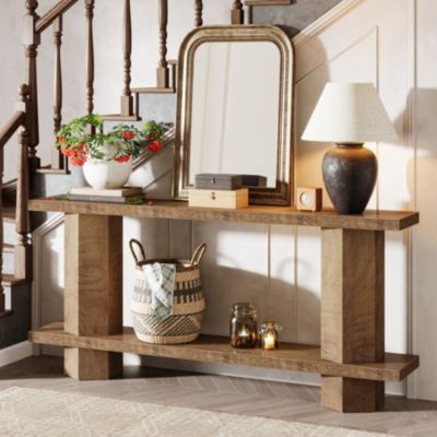 71-Inch Long Console Table for Entryway, Wooden Sofa Table Behind Couch