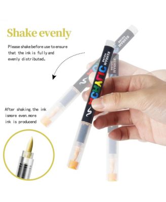 24 Colors Soft Brush Tip Markers, Art Supplies Kit for Kids And Adults, for Ceramic, Stone, Rock, Canvas, Fabric and Wood