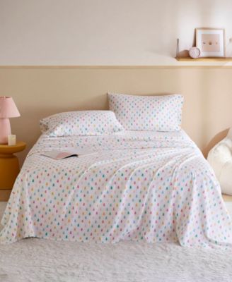 Novelty Printed Flannel 3-Pc. Sheet Set, Twin