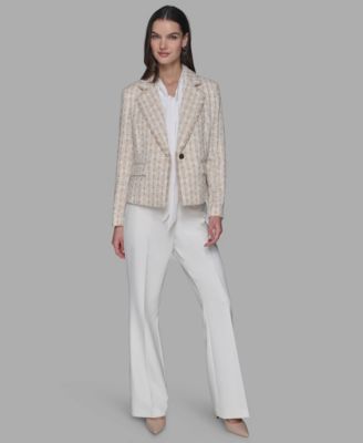 Women's Tweed Gold Shimmer One-Button Jacket