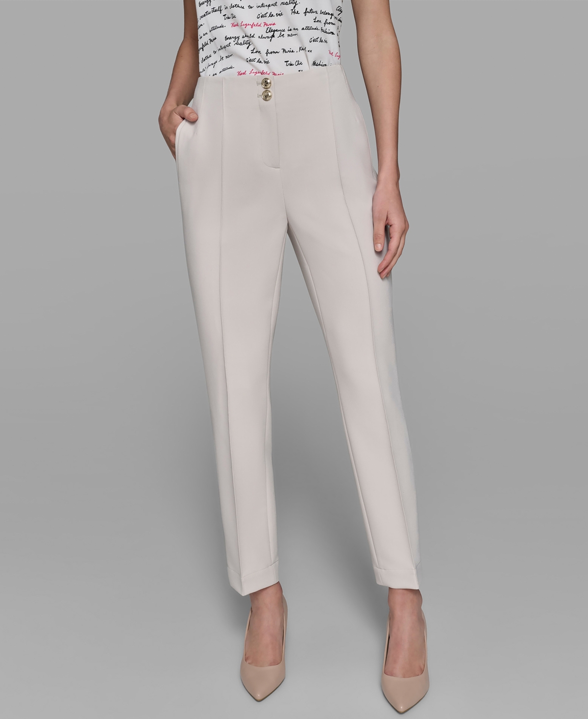Karl Lagerfeld Women's Straight-leg Pants In Neutral