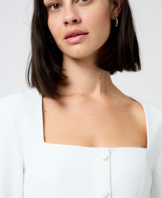 Women's Whisper Square Neck Long-Sleeve Mini Dress