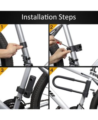 Heavy Duty Bicycle U-Lock, 16mm Shackle and 4ft/6ft Security Cable & Mounting Bracket for Bike, Motorcycle