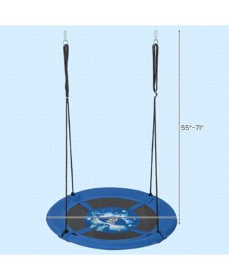 40 Inches Saucer Tree Swing with Adjustable Hanging Ropes and 900D Oxford Fabric-Whale