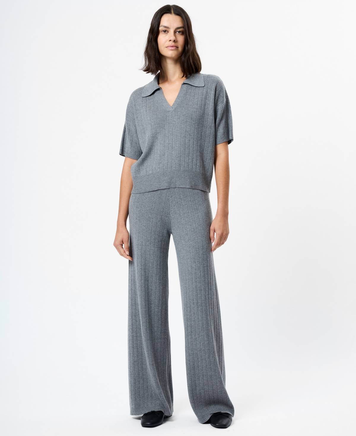 French Connection Women's Avier Knit Wide-Leg Lounge Pants