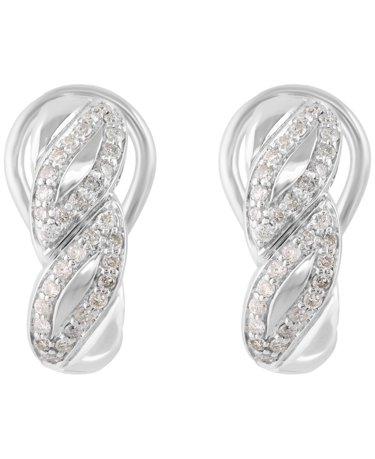 Effy Collection Diamond Earrings (3/8 Ct. T.w.) In Sterling Silver In Silver
