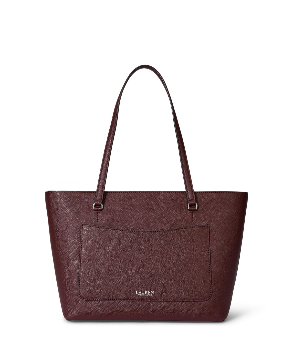 RALPH LAUREN CROSSHATCH LEATHER MEDIUM KARLY SHOPPER TOTE