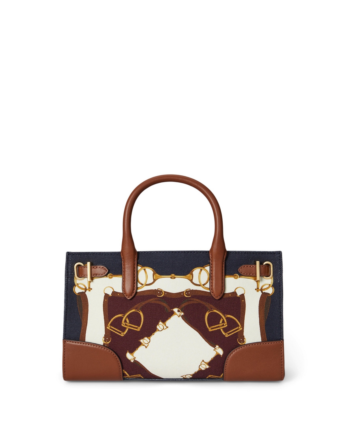 Ralph Lauren Belting-print Devyn Tote Bag In Brown