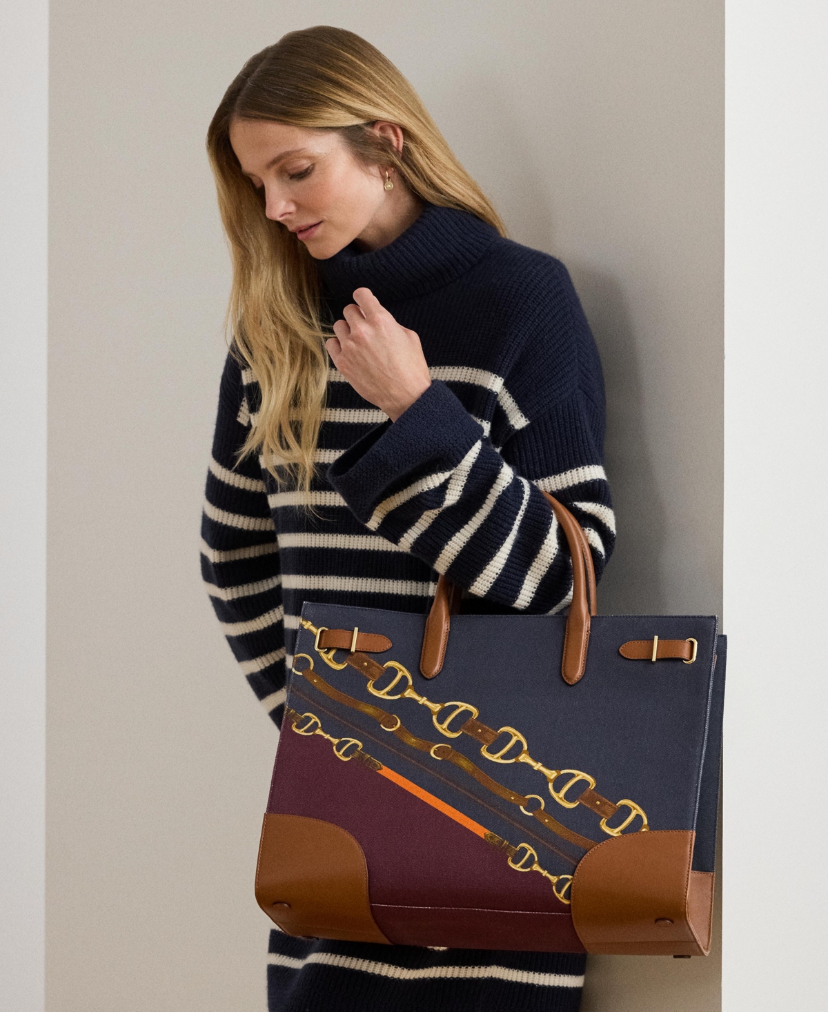 Ralph Lauren Leather Blaike Tote Bag