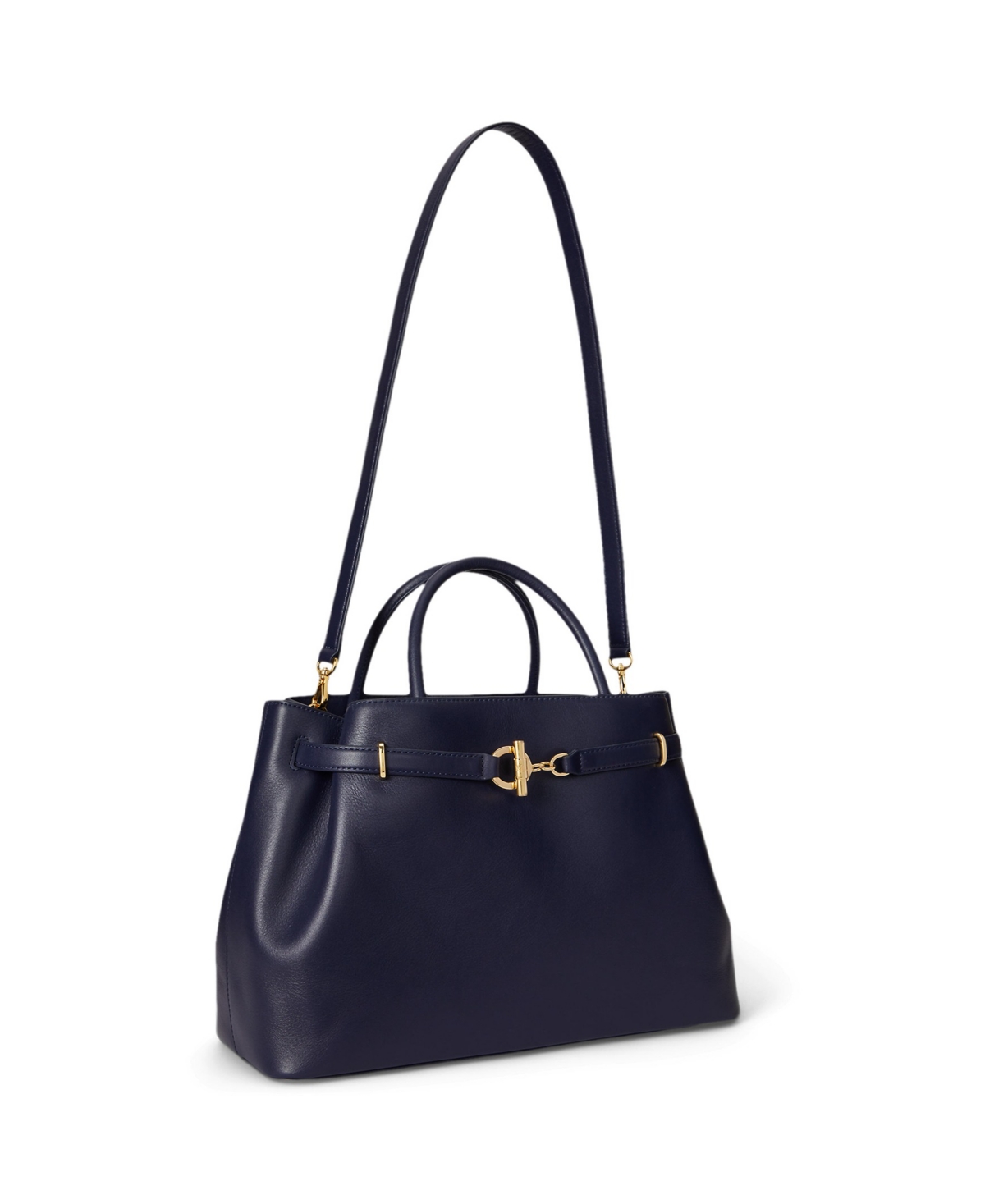Ralph Lauren Leather Blaike Satchel Bag In Blue