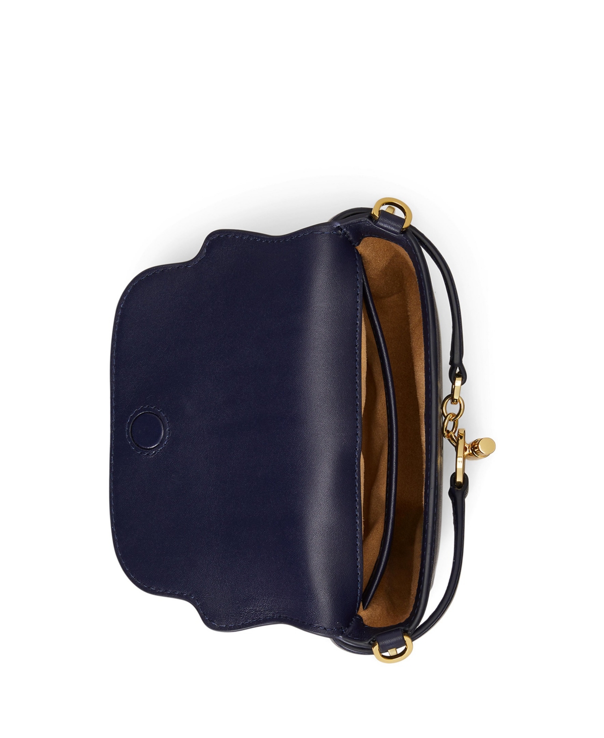Ralph Lauren Leather Small Blaike Crossbody Bag In Blue