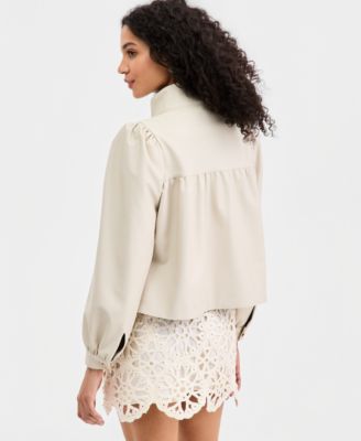 Women's Woven Solid Cropped Jacket, Macy's Exclusive