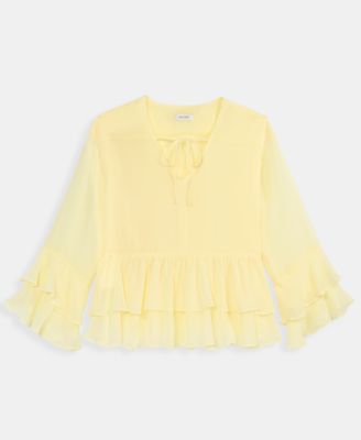 Women's Long Sleeve Chiffon Ruffle Blouse, Macy's Exclusive