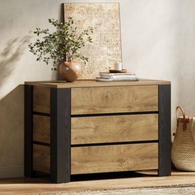 Oversized Nightstand, 36" Wide Night Stand with 3 Drawers, Extra Large Nightstand Bedside Table