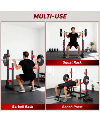 Adjustable Squat Rack, 660lbs Heavy Duty Barbell Rack,