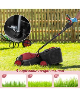 12-AMP 13.5 Inch Adjustable Electric Corded Lawn Mower with Collection Box